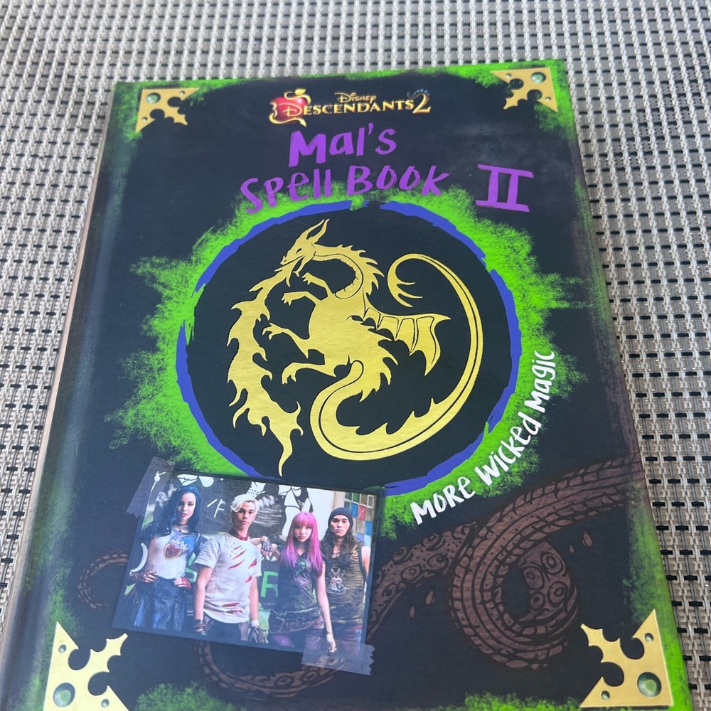 Disney Mal's Spell Book II Decorative Book – Black & Green with Gold Emblem
